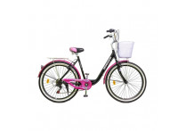 Велосипед 26' Hogger City AL 7 ск Black/Pink