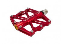 TBS mlg-CK518 алюминиевые CNC, 91х101х11мм, ось CrMo, 4 промподшипника, сменные шипы, вес 345г, красная