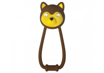 Фонарик задний KLS TEDDY коричневый силиконовый, 2 LED, режимы: 100% (80ч), мигающий (125ч), батарейки: 2x 2032 (в компл.), влагозащита IPX 4