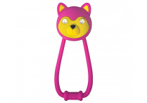 Фонарик задний KLS TEDDY розовый силиконовый, 2 LED, режимы: 100% (80ч), мигающий (125ч), батарейки: 2x 2032 (в компл.), влагозащита IPX 4
